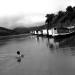 A man swims into the Mekong river
