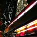 A bus passes through Hong Kong business centre