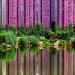Des rsidences colores rcentes se refltent dans un lac.