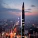Le nouveau plus grand gratte-ciel de Shenzhen qui culmine  442 mtres au crpuscule. 